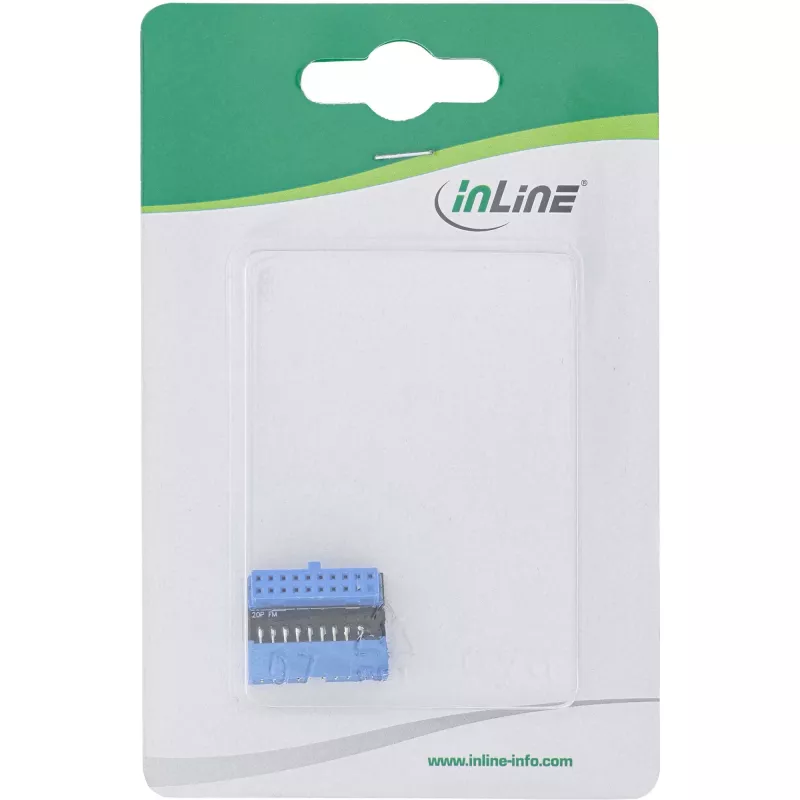 InLine USB 3.0 vidinis adapteris motininės plokštės jungtis patinas į patelę, kampu į viršų 33448O