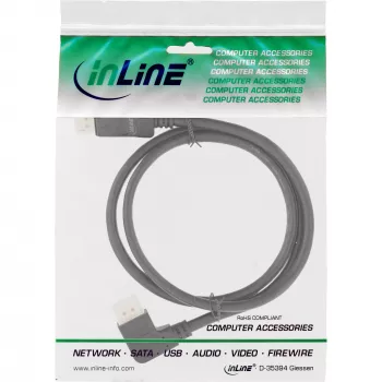 InLine DisplayPort 1.4 laidas, 8K4K, kairysis kampinis, juodas/auksinis, 5 m