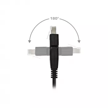 InLine 180° jungiamasis kabelis S/FTP PiMF Cat.6A 500MHz halogen-free varis juodas 1m