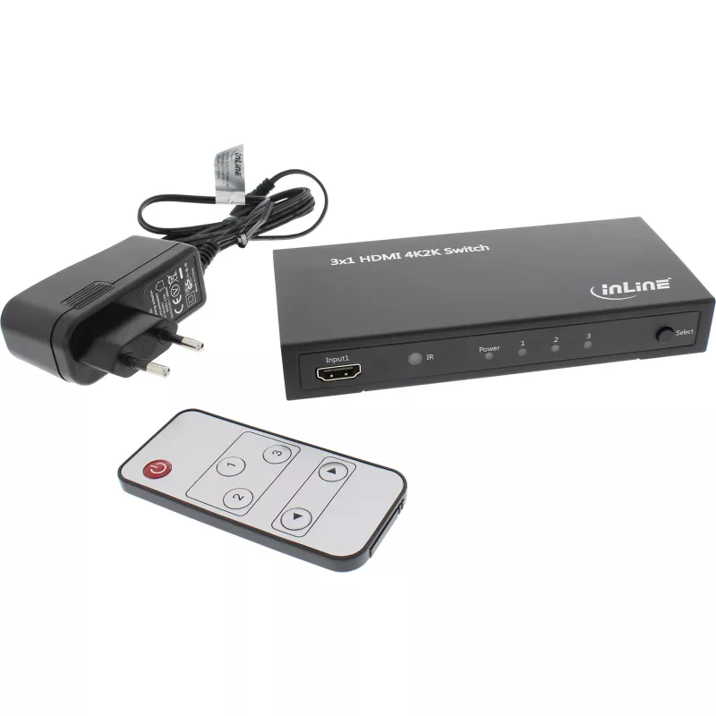 InLine HDMI jungiklis 3 IN 1 OUT signalas 4K2K 3D HD Audio