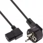 InLine 45 vnt. komplektas maitinimo kabelis Type F kampuotas C13 kairėn juodas 1m