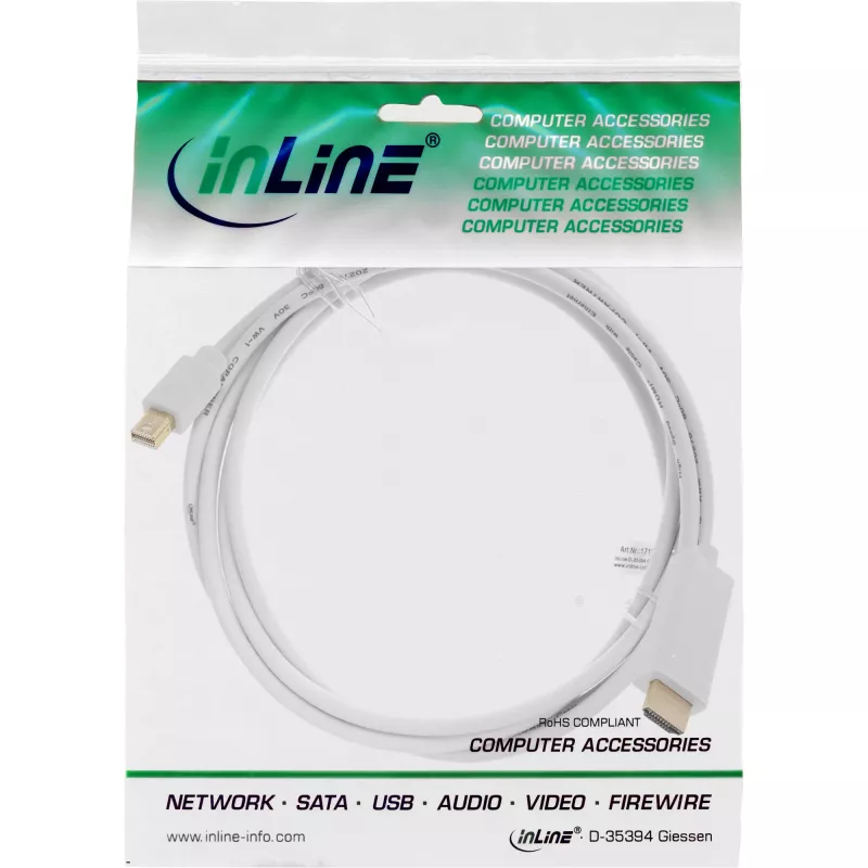 InLine Mini DisplayPort į HDMI 4K2K keitiklio laidas su garsu 1 m