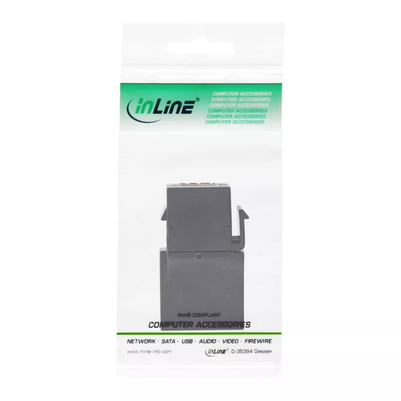 InLine HDMI Keystone Snap-In modulis, 4K/60Hz, HDMI AF/AF kampuotas juodas