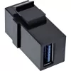 InLine USB 3.1 Snap-In modulis, USB-A moteriška/moteriška, juodas korpusas
