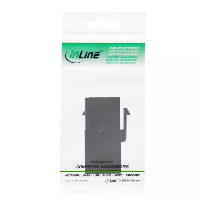InLine USB 3.1 Snap-In modulis, USB-A moteriška/moteriška, juodas korpusas