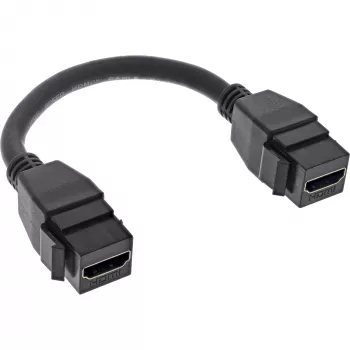 InLine HDMI 2x Keystone kabelis 4K/60Hz, HDMI A lizdas/lizdas, juodas, 0,2 m