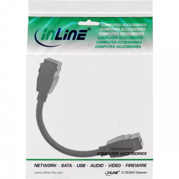 InLine HDMI 2x Keystone kabelis 4K/60Hz, HDMI A lizdas/lizdas, juodas, 0,2 m