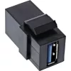 InLine USB 3.1 Snap-In modulis, USB-A motina / motina, 90° kampu, juodas korpusas