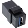 InLine USB 3.1 Snap-In modulis, USB-A motina / motina, 90° kampu, juodas korpusas