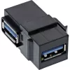 InLine USB 3.1 Snap-In modulis, USB-A motina / motina, 90° kampu, juodas korpusas