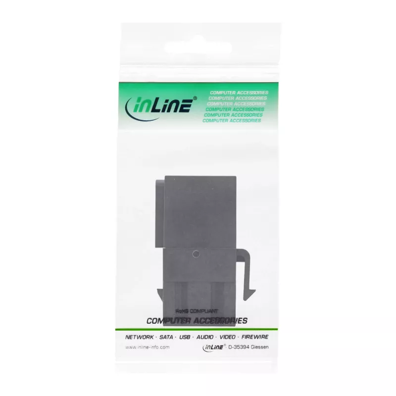 InLine USB 3.1 Snap-In modulis, USB-A motina / motina, 90° kampu, juodas korpusas