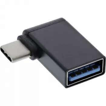 InLine USB 3.2 Gen.2 adapteris, USB-C kištukas į USB-A lizdą, 90° kampu, OTG