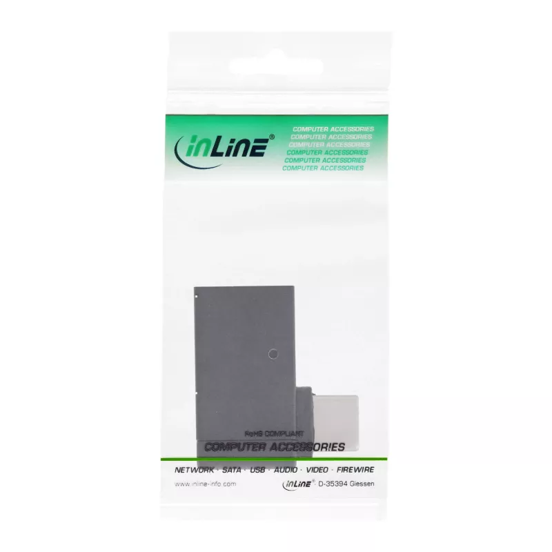 InLine USB 3.2 Gen.2 adapteris, USB-C kištukas į USB-A lizdą, 90° kampu, OTG