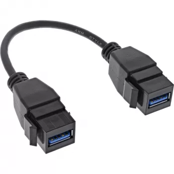 InLine USB 3.2 Gen1 2x keystone adapterio laidas, 2x USB A keystone lizdas, 0,2 m