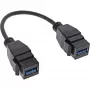 InLine USB 3.2 Gen1 2x keystone adapterio laidas, 2x USB A keystone lizdas, 0,2 m