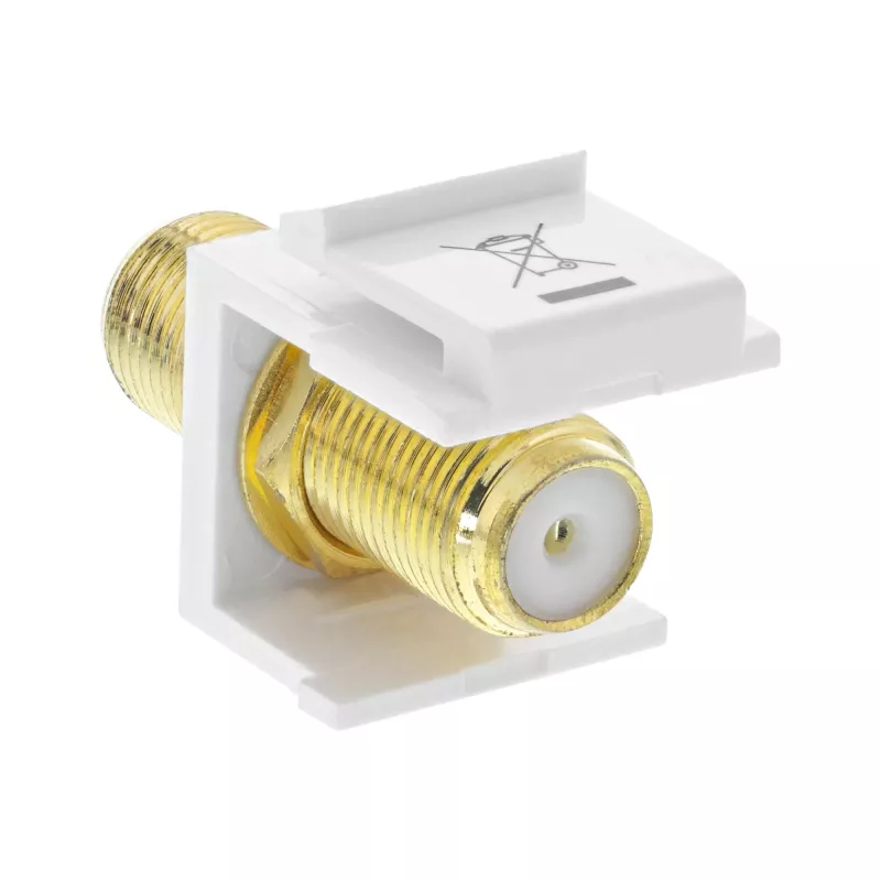 InLine Keystone montavimo adapteris palydoviniam kabeliui, 2x F lizdai, baltas