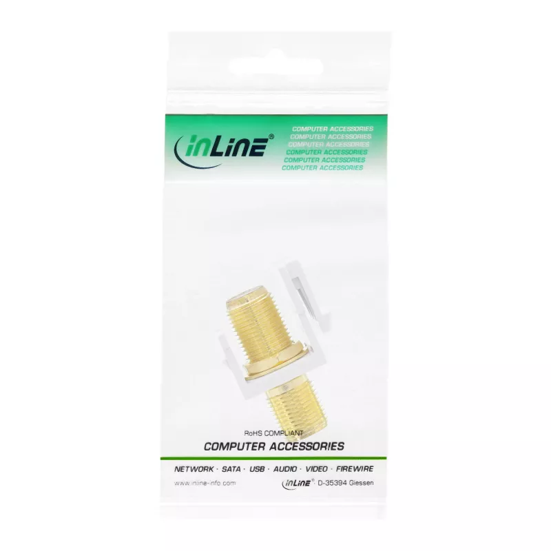 InLine Keystone montavimo adapteris palydoviniam kabeliui, 2x F lizdai, baltas