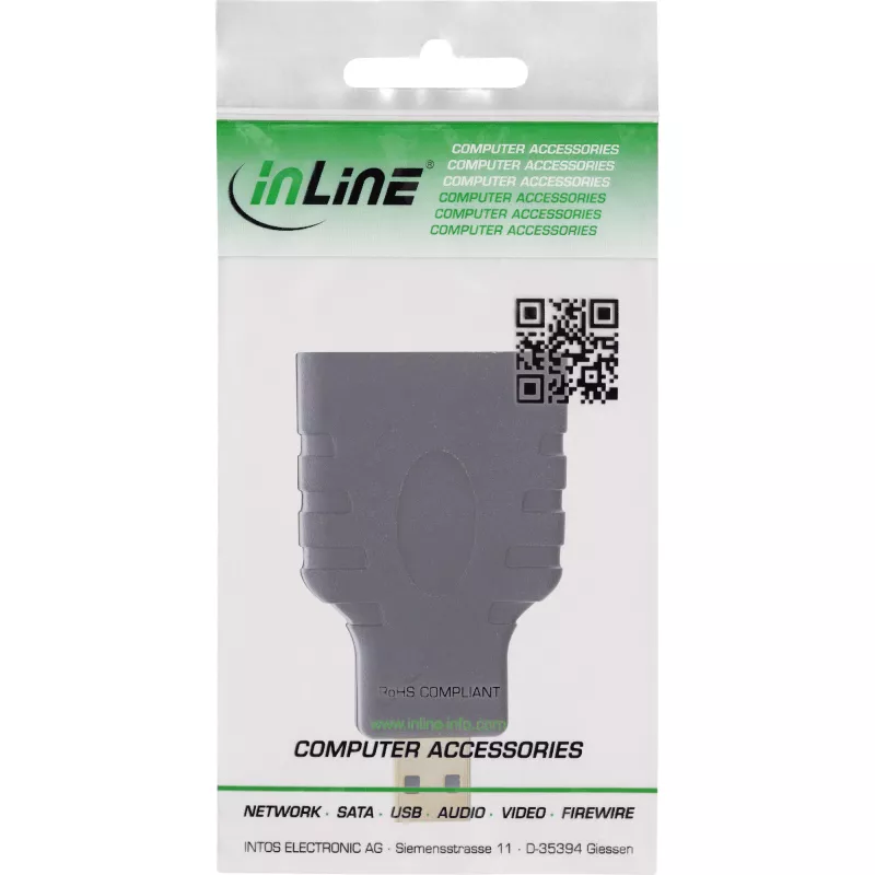 InLine HDMI adapteris HDMI A (motinė) / HDMI D (vyriškas), 4K/60Hz, auksuoti kontaktai