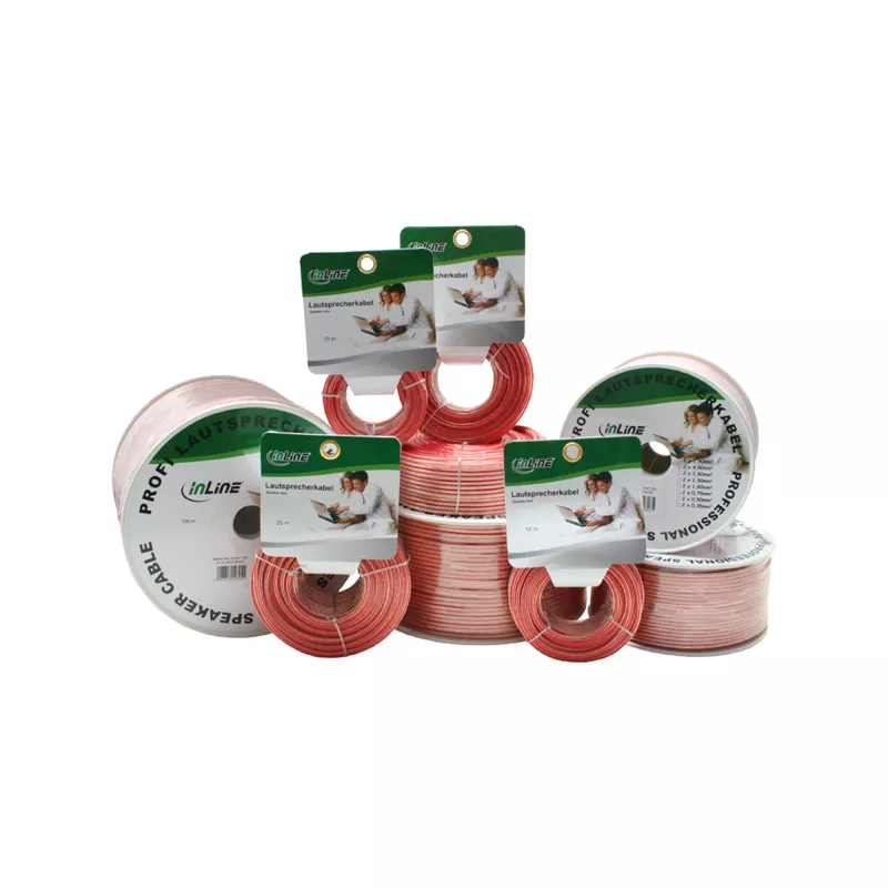 InLine garsiakalbių kabelis 2x 2,5 mm² CCA permatomas 50 m