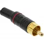 InLine RCA metalinis kištukas litavimui, juodas, raudonas žiedas, 6 mm kabeliui