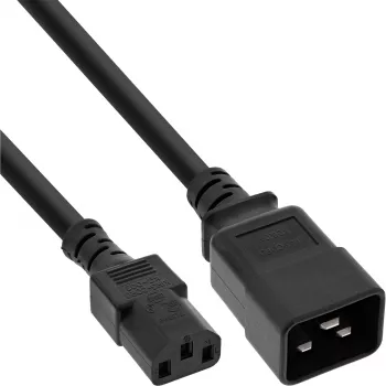 InLine maitinimo adapterio laidas, IEC-60320 C20 į C13, 3x1,5 mm², max. 10 A, 3 m
