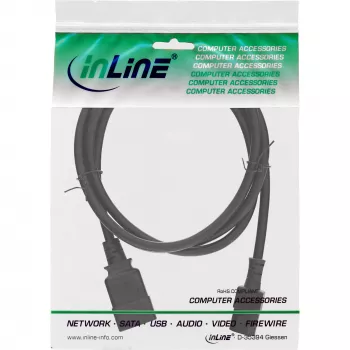 InLine maitinimo adapterio laidas, IEC-60320 C20 į C13, 3x1,5 mm², max. 10 A, 2 m
