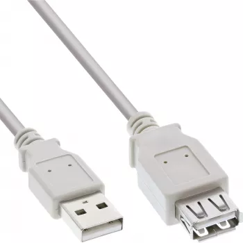 InLine USB 2.0 ilginimo kabelis, tipas A (kištukas / lizdas), smėlio spalvos, 2 m