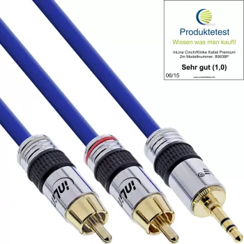 InLine Audio laidas Premium 2x RCA kištukas / 3,5 mm kištukas auksuotas 25 m