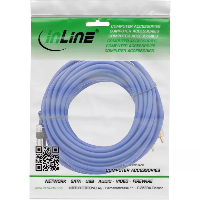 InLine Audio laidas Premium 2x RCA kištukas / 3,5 mm kištukas auksuotas 25 m