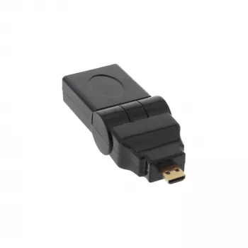 HDMI adapteris A lizdas / D kištukas pasukamas, auksuoti kontaktai, InLine 17690L