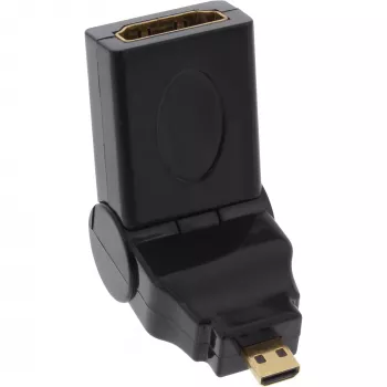 HDMI adapteris A lizdas / D kištukas pasukamas, auksuoti kontaktai, InLine 17690L