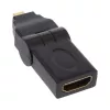 HDMI adapteris A lizdas / D kištukas pasukamas, auksuoti kontaktai, InLine 17690L