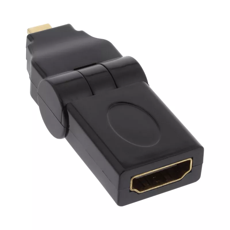 HDMI adapteris A lizdas / D kištukas pasukamas, auksuoti kontaktai, InLine 17690L