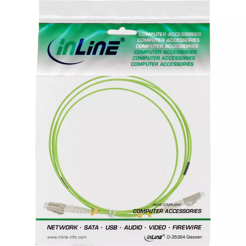 InLine šviesolaidinis dvipusis kabelis LC/LC 50/125µm OM5 2m