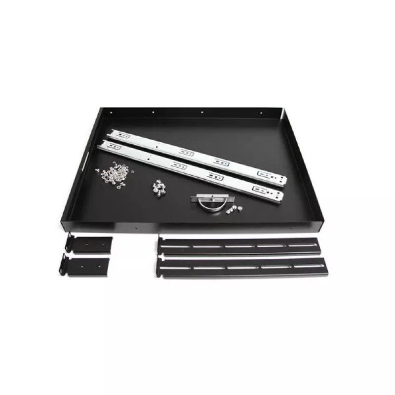 StarTech.com 1U slankioji lentyna serverio stovui, 55 svarų (25 kg), 55 cm gylio plieninis ištraukiamas stalčius 19 colių AV, tinklo įrangos stovui