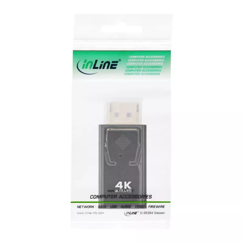 InLine keitiklis DisplayPort (vyriškas) / HDMI (moteriška), 4K/60Hz, su garsu