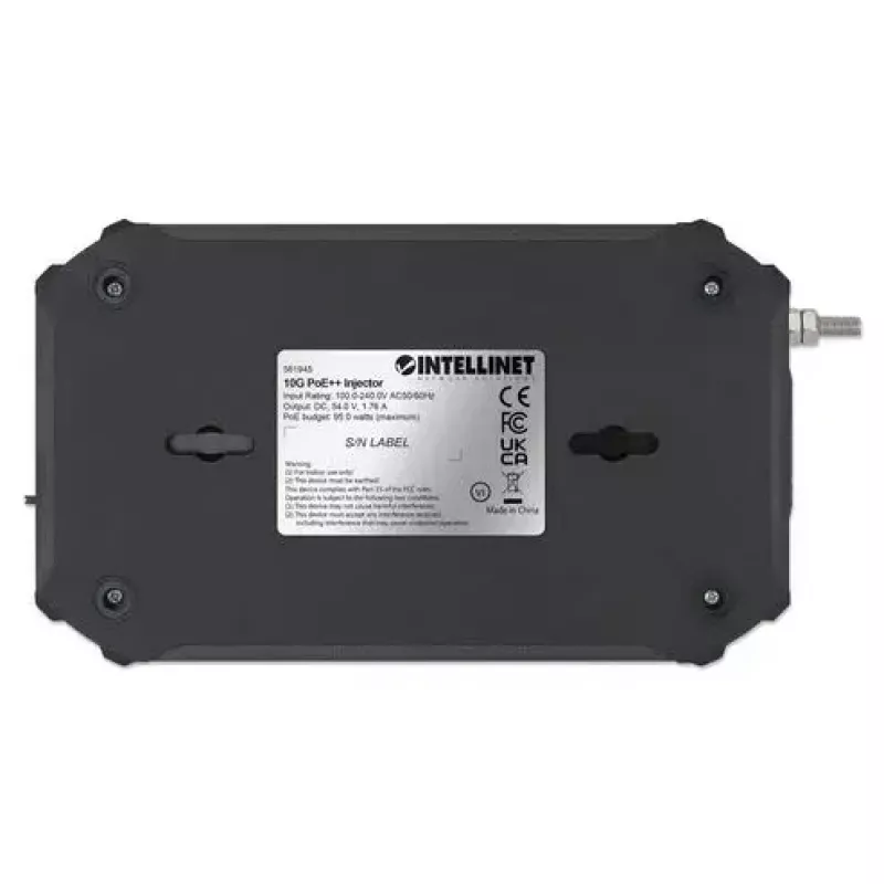 Intellinet 10G PoE++ inžektorius, vienas 95 W prievadas, IEEE 802.3bt (4PPoE), plastikinis korpusas (561945)