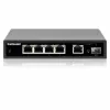 Intellinet 5 prievadų Gigabit Ethernet PoE+ jungiklis su SFP prievadu, 91 W galios biudžetas