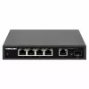Intellinet 5 prievadų Gigabit Ethernet PoE+ jungiklis su SFP prievadu, 91 W galios biudžetas
