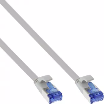 InLine Flat Patch laidas, U/FTP, Cat.6A, TPE be halogenų, pilkas, 5 m