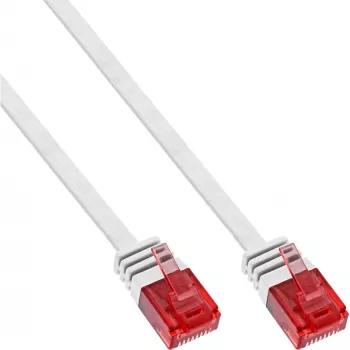 InLine Flat Ultraslim Patch Cable U/UTP Cat.6 Gigabit ready baltas 2m