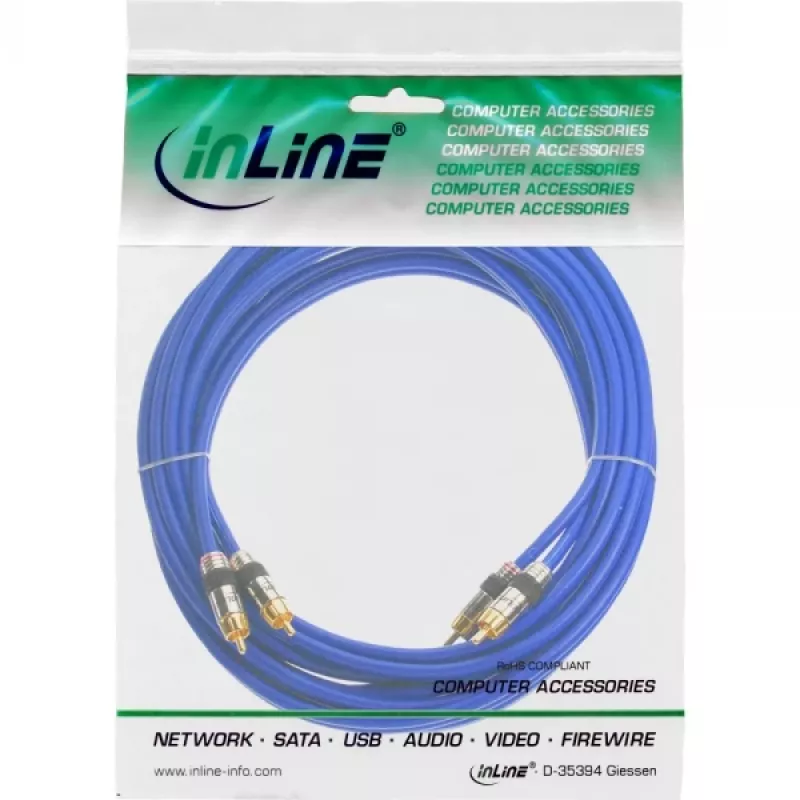 InLine Premium RCA garso kabelis 2x RCA kištukas / kištukas paauksuotas 7 m