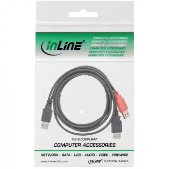 USB 2.0 Y-laidinys 2x Type A vyriškas/moteriškas InLine 34510Z 0,2 m