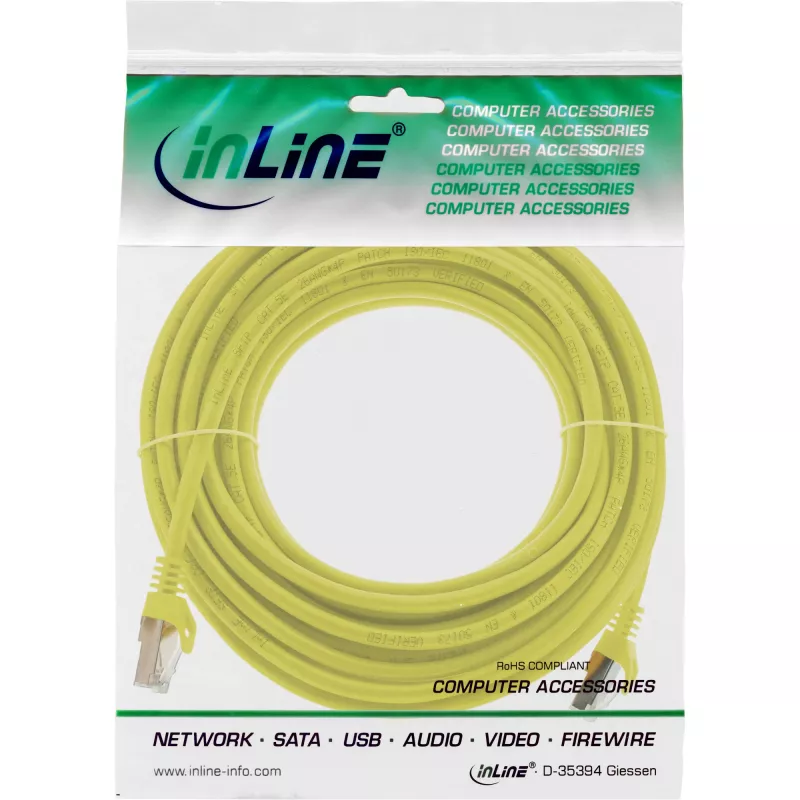 InLine Patch Laidas SF/UTP Cat.5e geltonas 25m