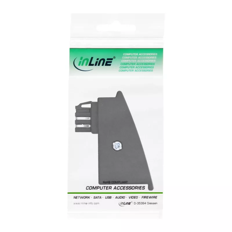 Adapteris InLine TAE‑F kištukas į RJ45 lizdą 8P2C, skirtas Fritzbox, juodas