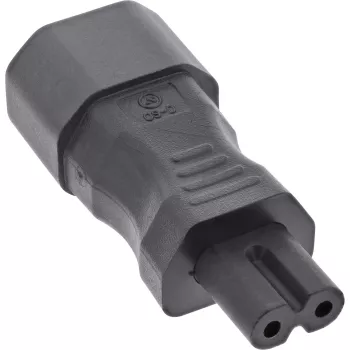 InLine maitinimo adapteris IEC 60320 C14 / C7, 3 kontaktų IEC įrenginio į 2 kontaktų