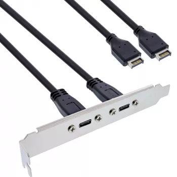 InLine 33446K Lankstinio rėmelio adapteris USB-C į USB 3.2 priekiniam skydeliui, 0,5 m