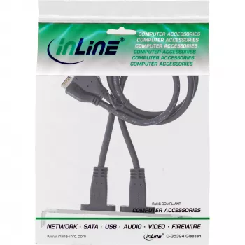 InLine 33446K Lankstinio rėmelio adapteris USB-C į USB 3.2 priekiniam skydeliui, 0,5 m
