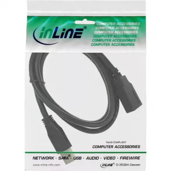 InLine USB 3.0 ilginimo laidas A kištukas / lizdas juodas 1 m, 5 Gbit/s