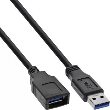 InLine USB 3.0 ilginimo laidas A kištukas / lizdas juodas 1 m, 5 Gbit/s
